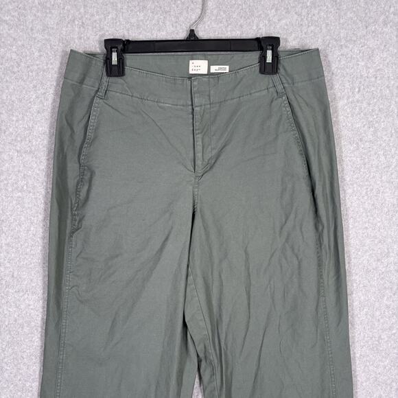 A New Day Pant 12 Green Wide Leg Stretch Trouser Utility Academia Minimal Quiet - Picture 2 of 13